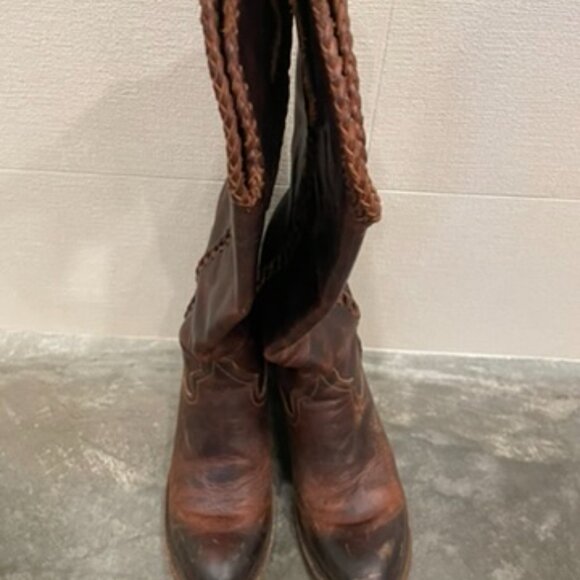Lane Plain Jane Braided Round Toe Pull On Cowboy Womens Brown Boots Size 6.5 - Picture 7 of 11